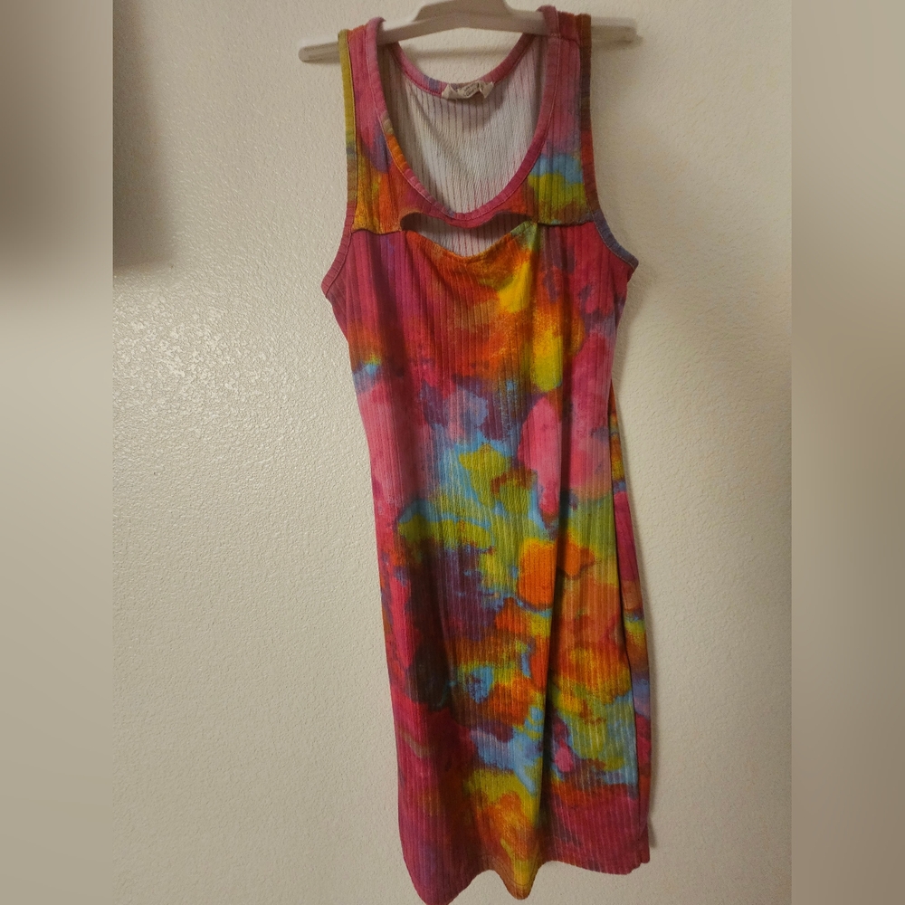 Full circle trends tye dye mini dress